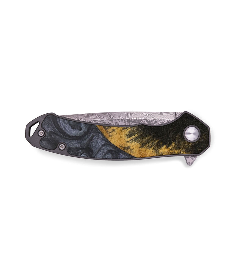 EDC Wood+Resin Pocket Knife - Brenden (Pure Black, 704222)