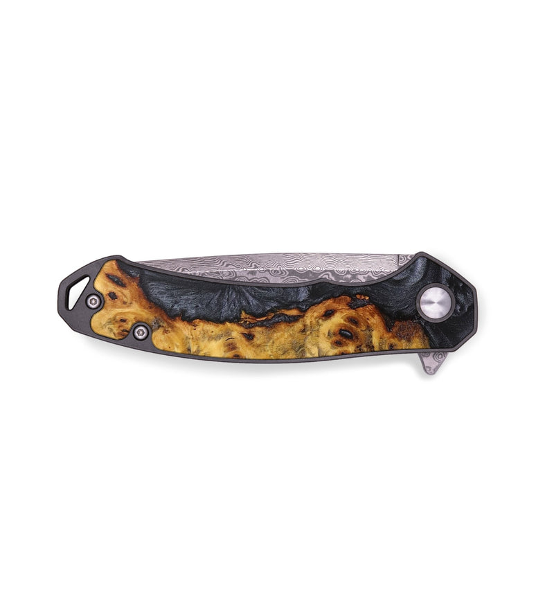 EDC Wood+Resin Pocket Knife - Christy (Pure Black, 704227)