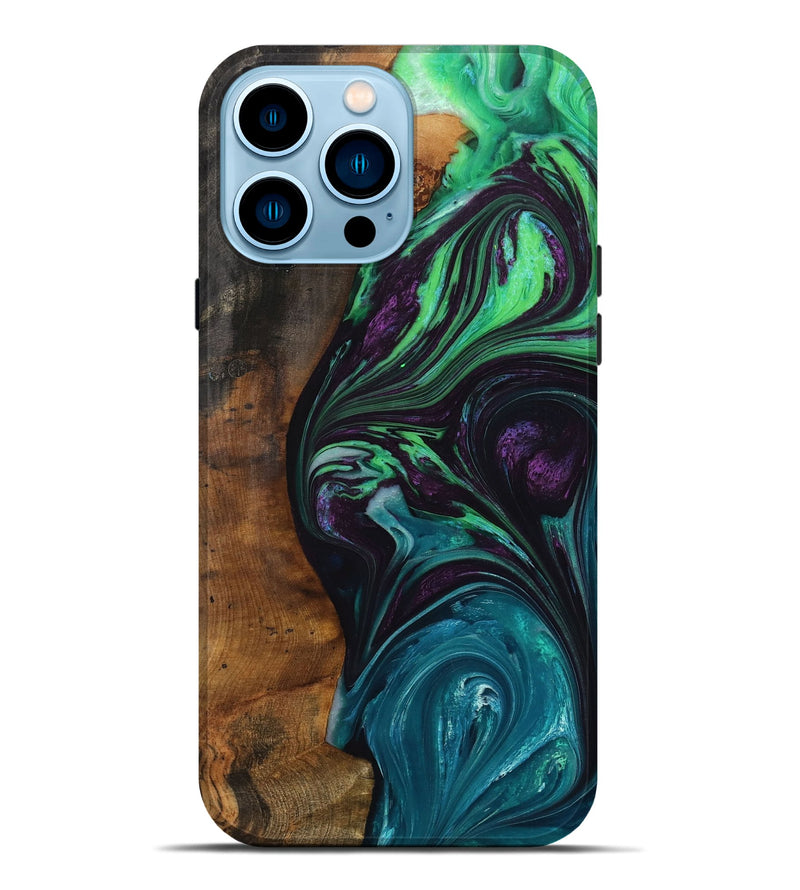 iPhone 14 Pro Max Wood+Resin Live Edge Phone Case - Gladys (Ombre, 704235)