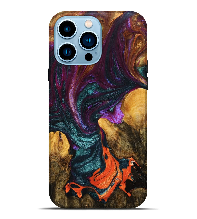 iPhone 14 Pro Max Wood+Resin Live Edge Phone Case - Angelica (Ombre, 704238)