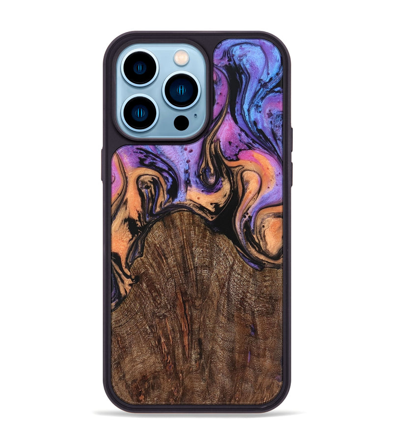 iPhone 14 Pro Max Wood+Resin Phone Case - Gladys (Ombre, 704295)