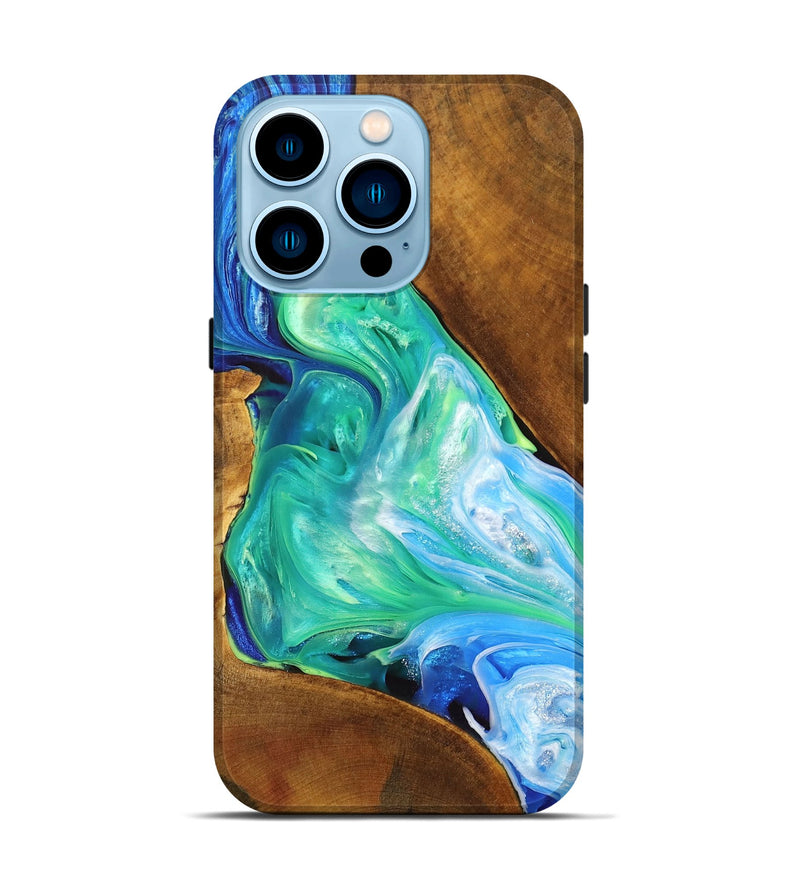 iPhone 14 Pro Wood+Resin Live Edge Phone Case - Hannah (Ombre, 704328)