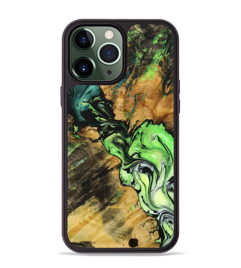 iPhone 13 Pro Max Wood+Resin Phone Case - Teagan (Ombre, 704331)
