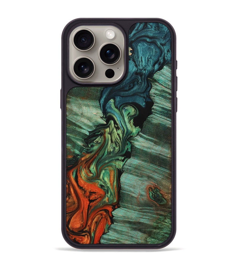 iPhone 15 Pro Max Wood+Resin Phone Case - Sade (Ombre, 704351)