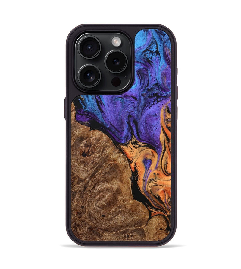 iPhone 15 Pro Wood+Resin Phone Case - Kelsie (Ombre, 704361)