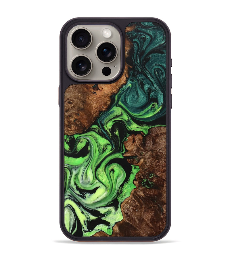 iPhone 15 Pro Max Wood+Resin Phone Case - India (Ombre, 704368)