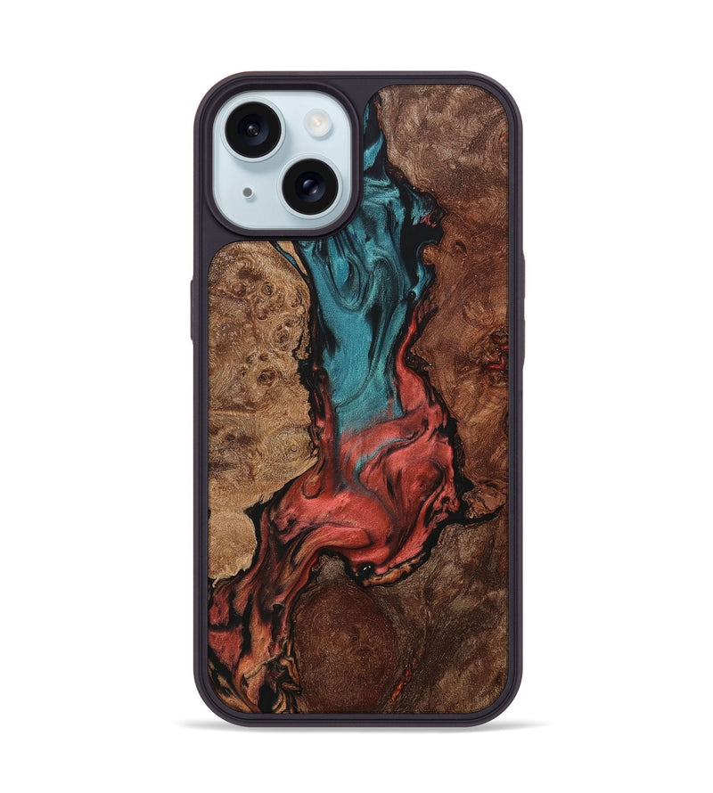 iPhone 15 Wood+Resin Phone Case - Laurie (Ombre, 704382)