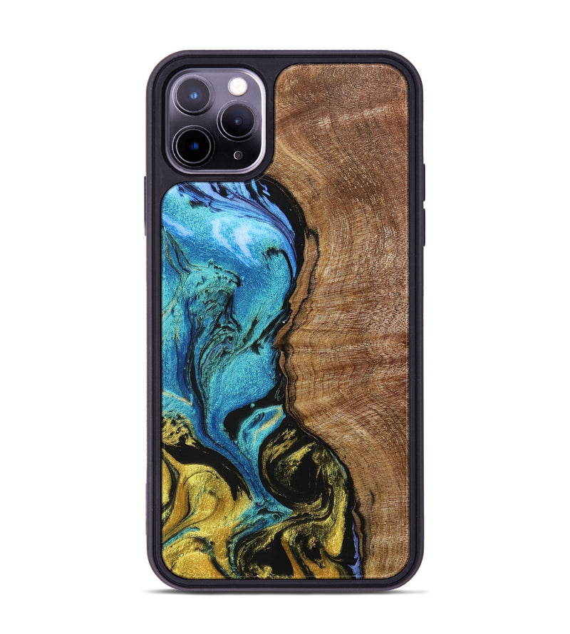 iPhone 11 Pro Max Wood+Resin Phone Case - Beth (Ombre, 704397)