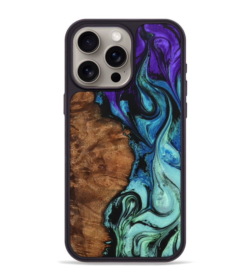 iPhone 15 Pro Max Wood+Resin Phone Case - Wilbur (Ombre, 704399)