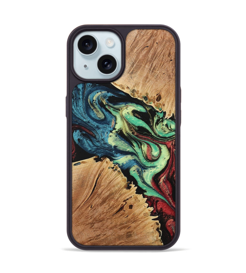 iPhone 15 Wood+Resin Phone Case - Elisa (Ombre, 704409)