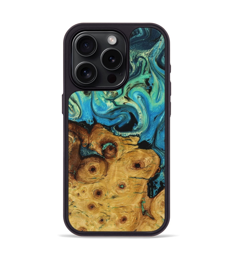 iPhone 15 Pro Wood+Resin Phone Case - Lakisha (Ombre, 704412)