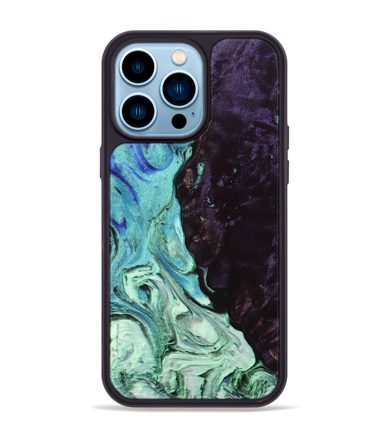 iPhone 14 Pro Max Wood+Resin Phone Case - Jayleen (Ombre, 704419)