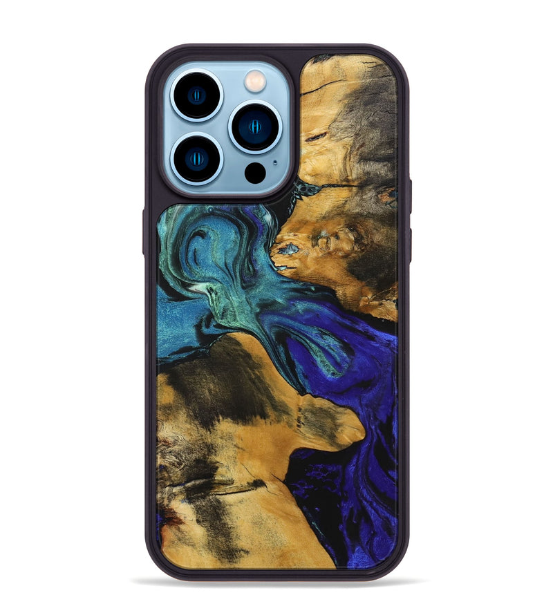 iPhone 14 Pro Max Wood+Resin Phone Case - Dorothea (Ombre, 704435)