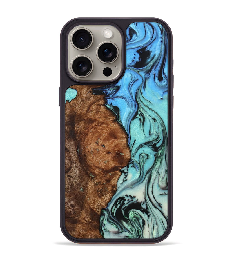 iPhone 15 Pro Max Wood+Resin Phone Case - Vanessa (Ombre, 704444)
