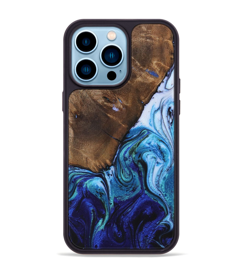 iPhone 14 Pro Max Wood+Resin Phone Case - Grover (Ombre, 704447)