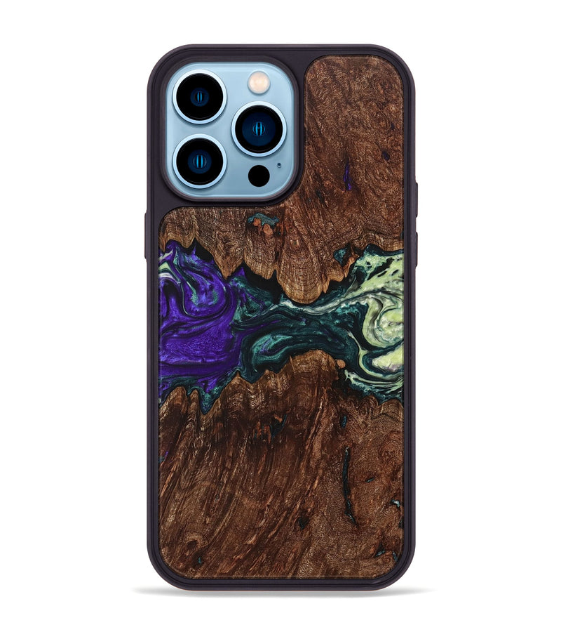 iPhone 14 Pro Max Wood+Resin Phone Case - Mallory (Ombre, 704449)