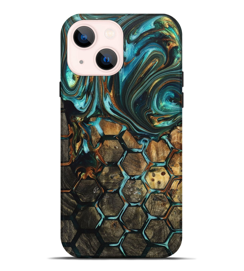 iPhone 14 Plus Wood+Resin Live Edge Phone Case - Kaitlin (Pattern, 704604)