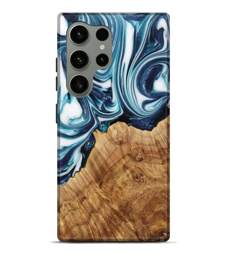Galaxy S24 Ultra Wood+Resin Live Edge Phone Case - Raul (Blue, 704613)