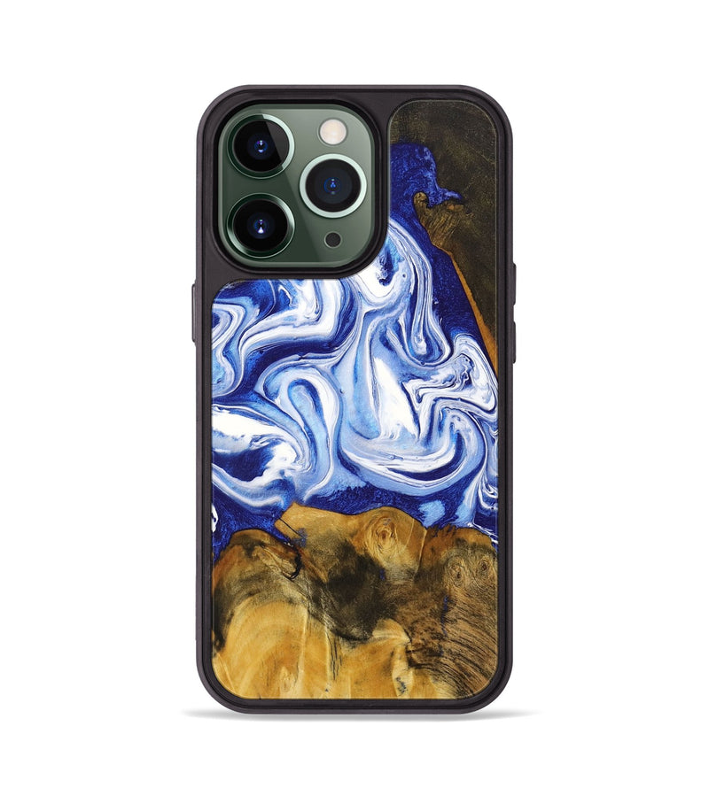 iPhone 13 Pro Wood+Resin Phone Case - Franklin (Blue, 704781)