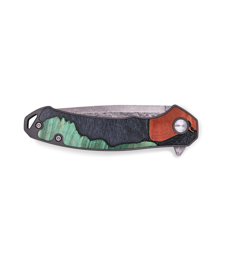 EDC Wood+Resin Pocket Knife - Naomi (Pure Black, 704909)
