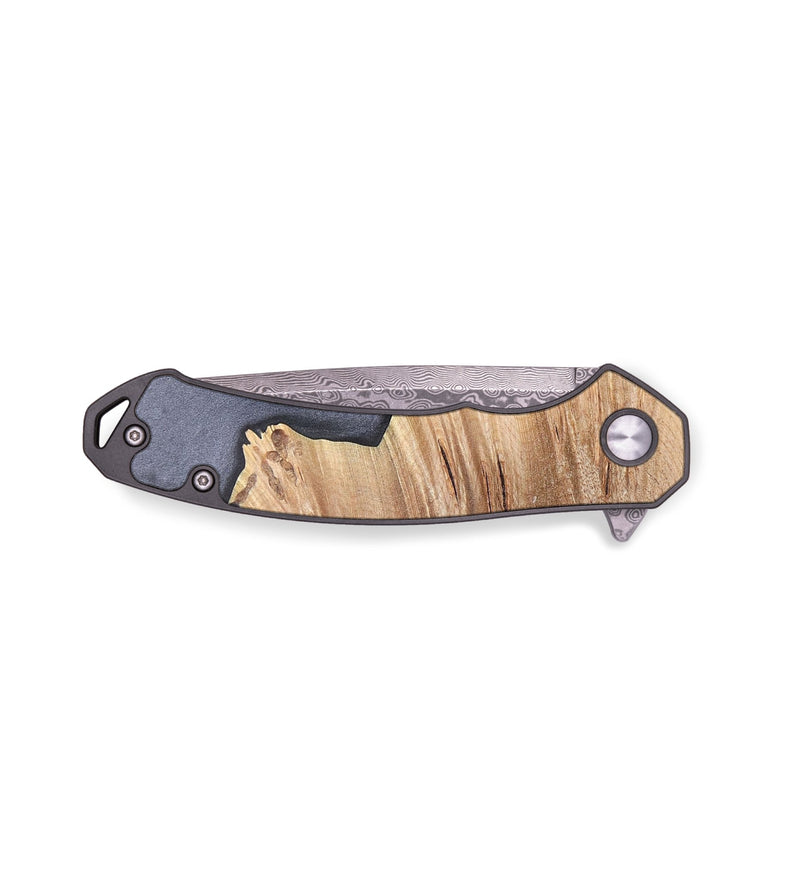 EDC Wood+Resin Pocket Knife - Martha (Pure Black, 704910)
