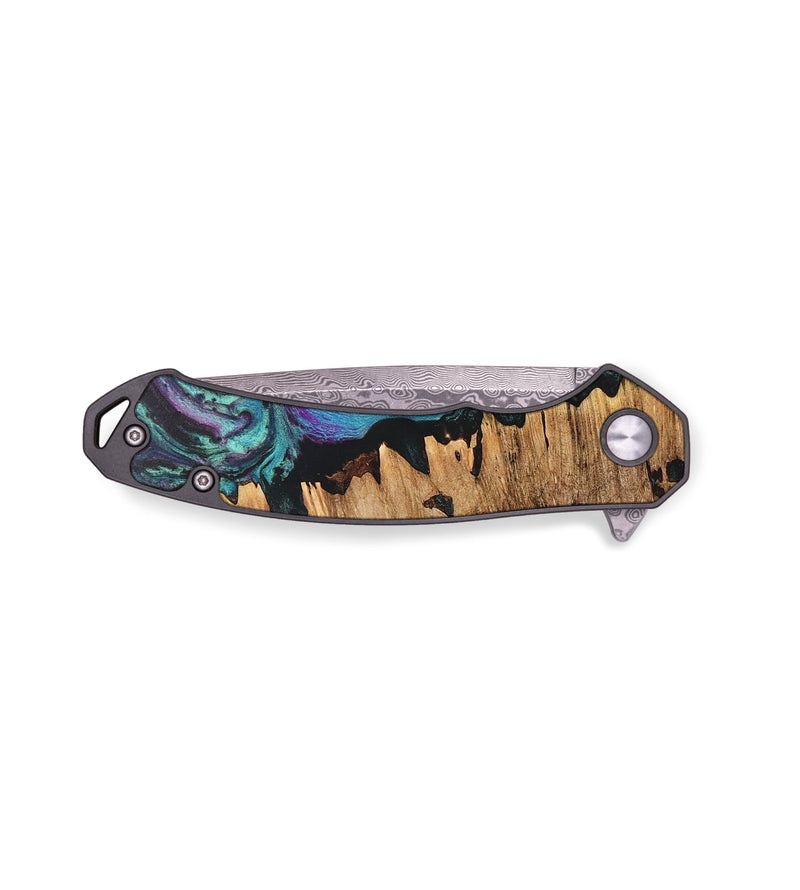 EDC Wood+Resin Pocket Knife - Helen (Purple, 704912)