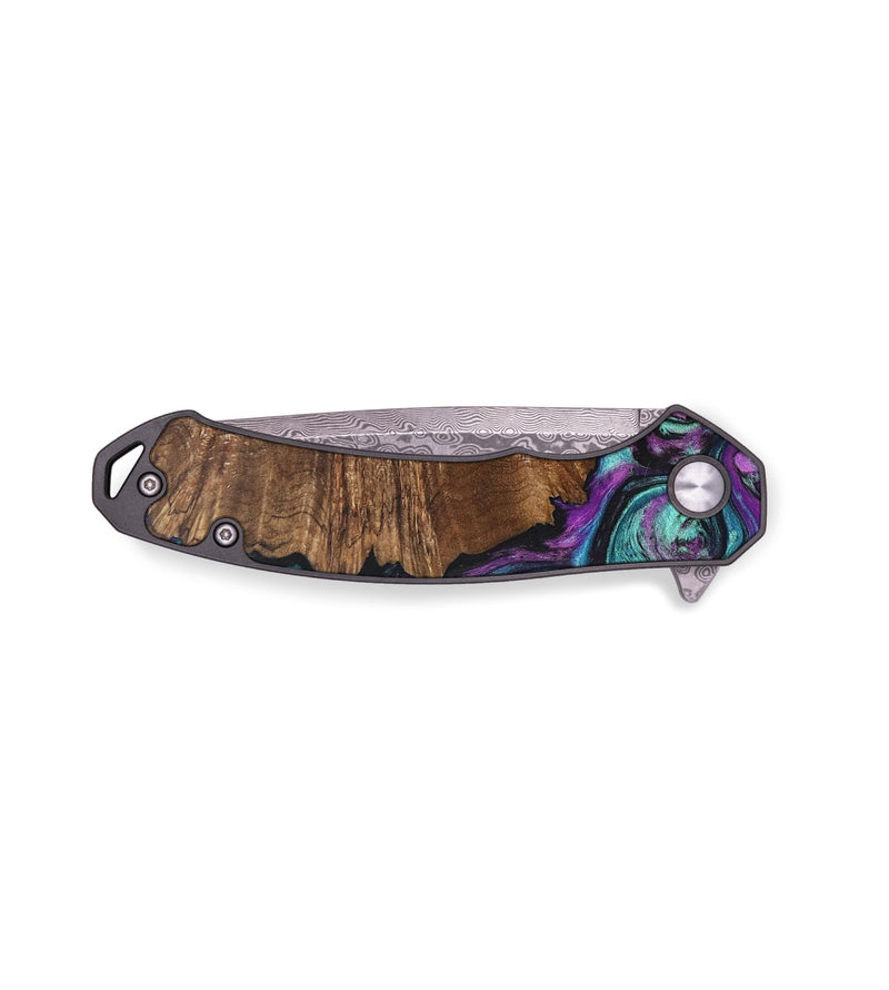 EDC Wood+Resin Pocket Knife - Rihanna (Purple, 704913)