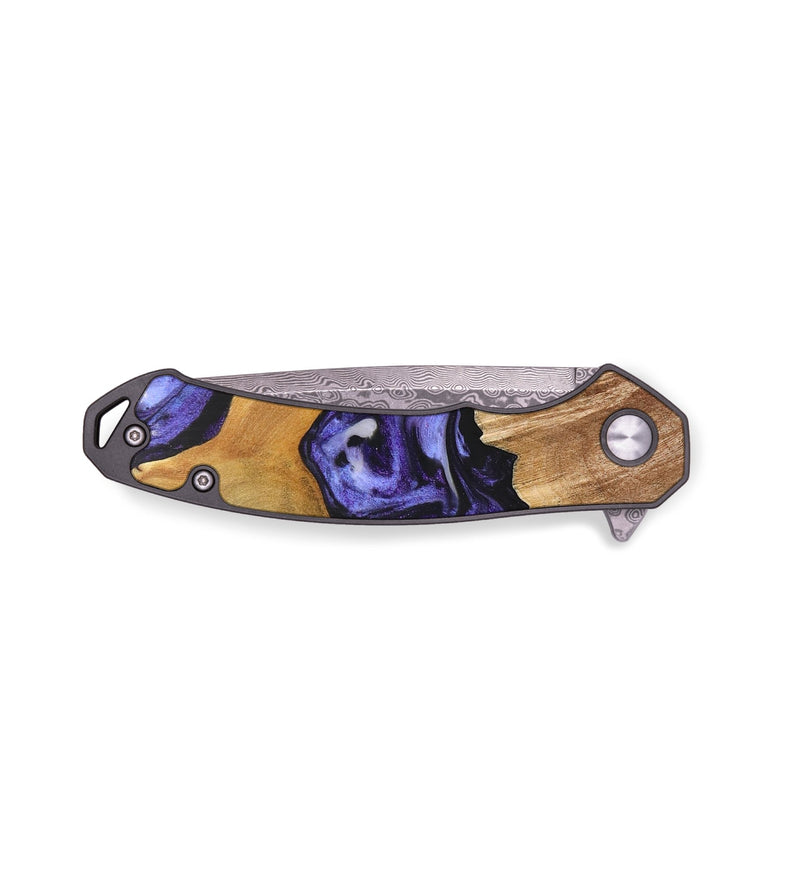 EDC Wood+Resin Pocket Knife - Archie (Purple, 704916)