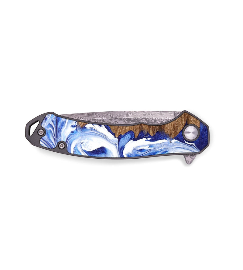 EDC Wood+Resin Pocket Knife - Payton (Blue, 704927)