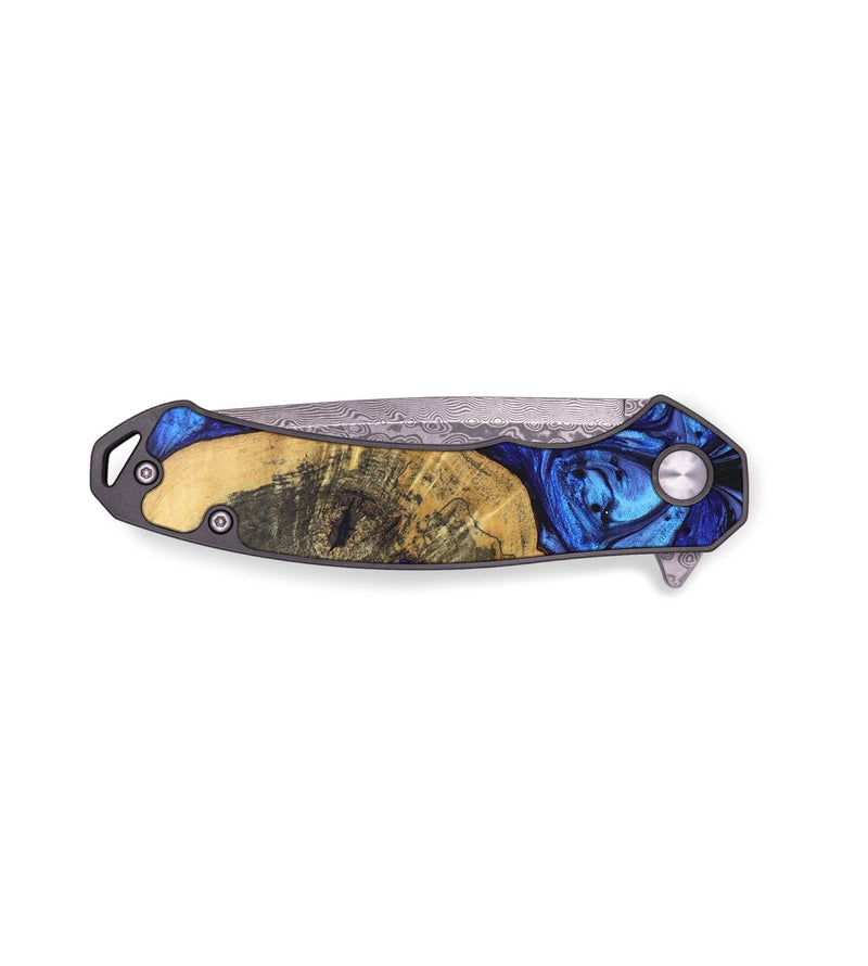 EDC Wood+Resin Pocket Knife - Bradley (Blue, 704931)