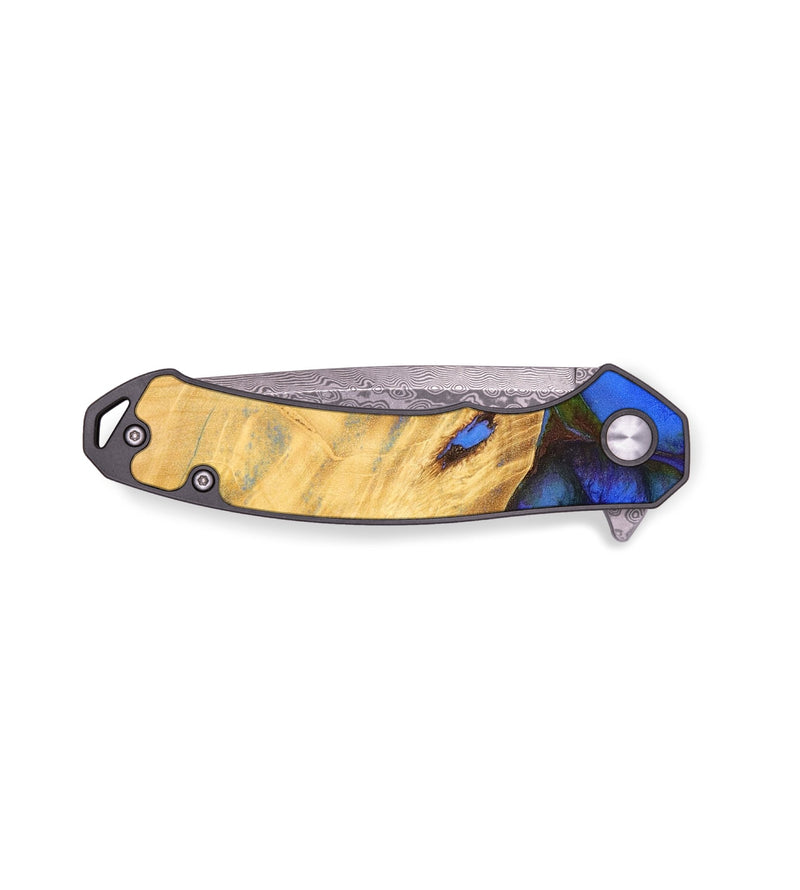 EDC Wood+Resin Pocket Knife - Conner (Blue, 704932)