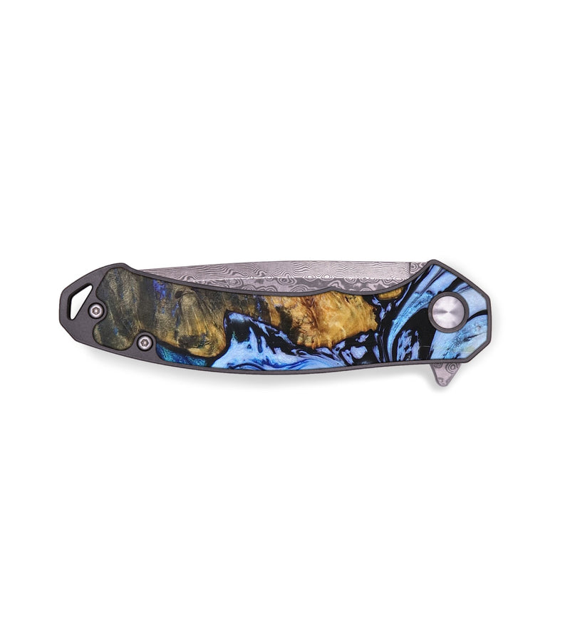 EDC Wood+Resin Pocket Knife - Julianna (Blue, 704933)