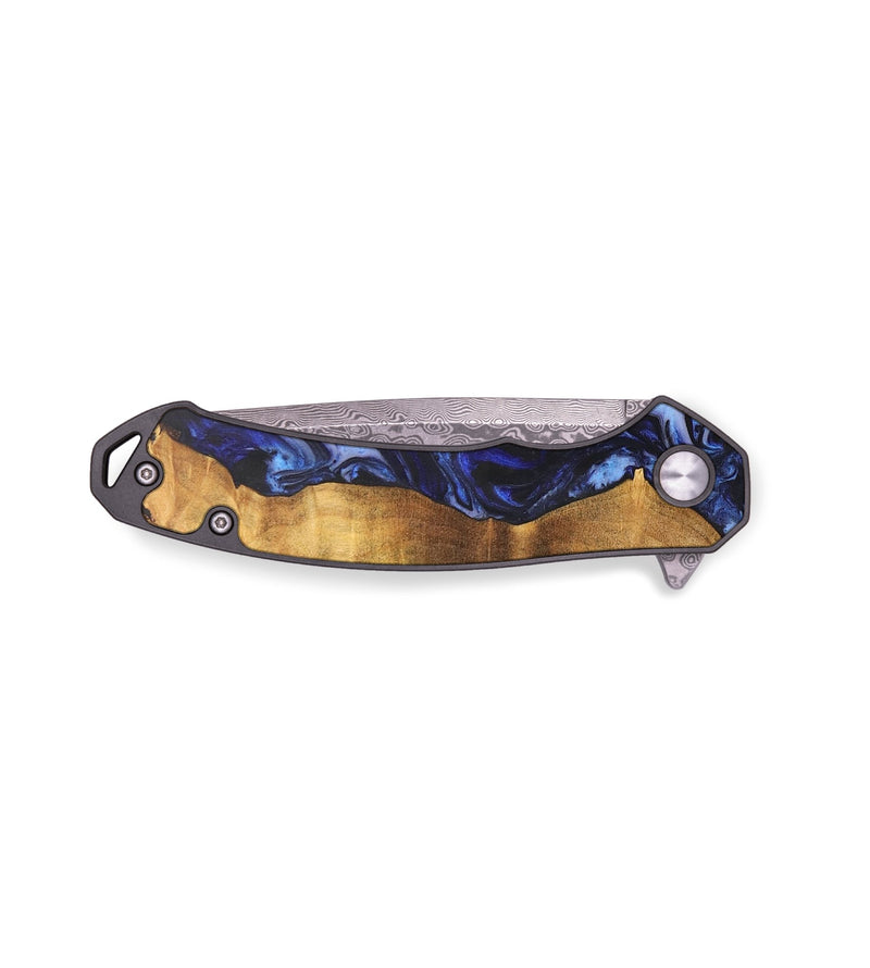 EDC Wood+Resin Pocket Knife - Liliana (Blue, 704934)