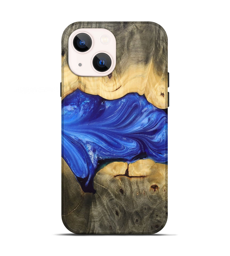 iPhone 13 Wood+Resin Live Edge Phone Case - Haven (Blue, 704998)