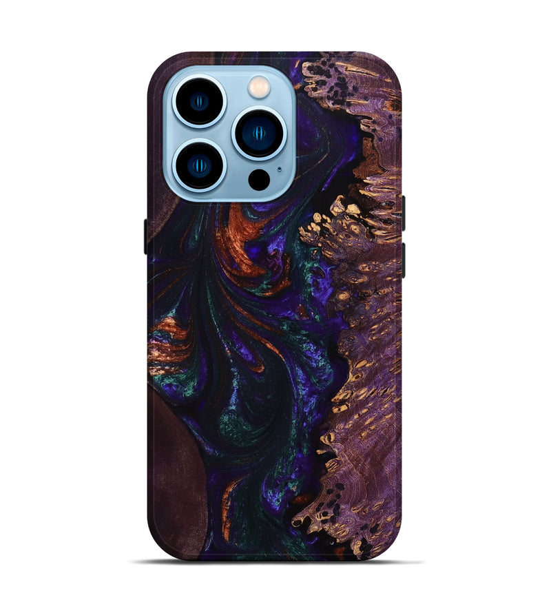 iPhone 14 Pro Wood+Resin Live Edge Phone Case - Jordyn (Purple, 705004)