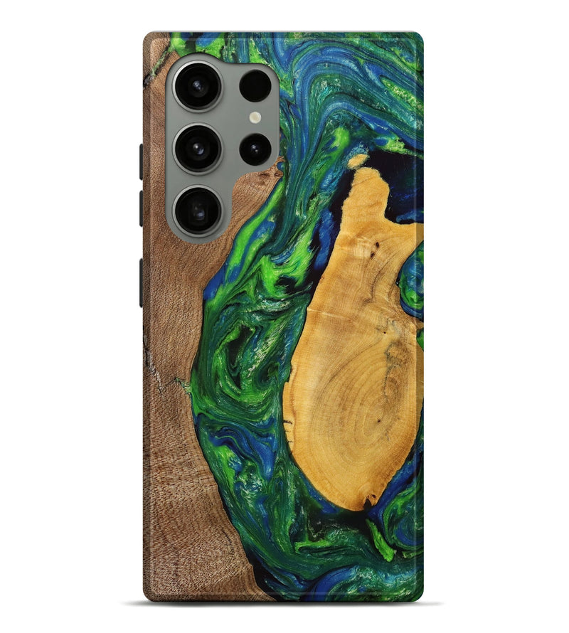 Galaxy S24 Ultra Wood+Resin Live Edge Phone Case - Jude (Green, 705007)