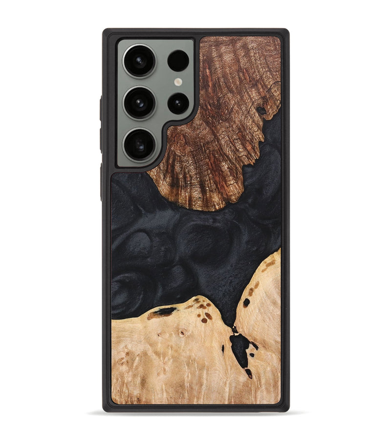 Galaxy S23 Ultra Wood+Resin Phone Case - Forrest (Pure Black, 705087)