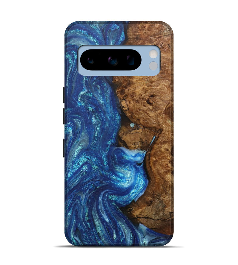 Pixel 8 Pro Wood+Resin Live Edge Phone Case - Lorraine (Blue, 705100)
