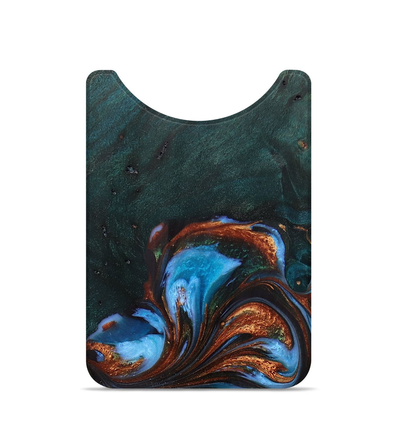 Live Edge Wood+Resin Wallet - Omar (Teal & Gold, 705208)