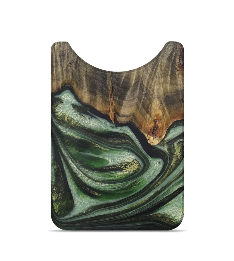 Live Edge Wood+Resin Wallet - Bryanna (Green, 705219)