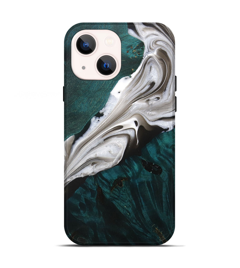 iPhone 13 Wood+Resin Live Edge Phone Case - Estrella (Black & White, 705225)