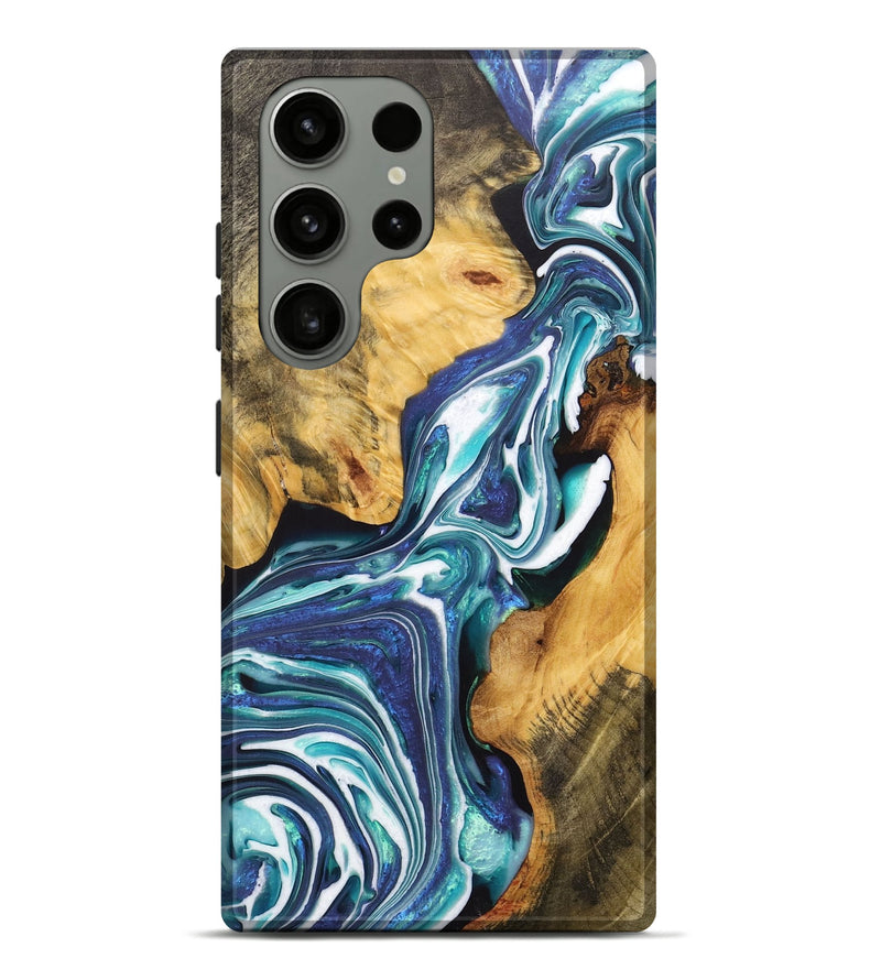 Galaxy S23 Ultra Wood+Resin Live Edge Phone Case - Sofia (Blue, 705236)