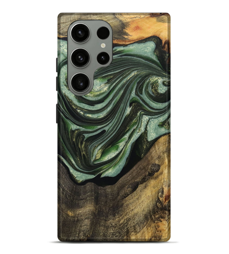 Galaxy S23 Ultra Wood+Resin Live Edge Phone Case - Robin (Green, 705239)