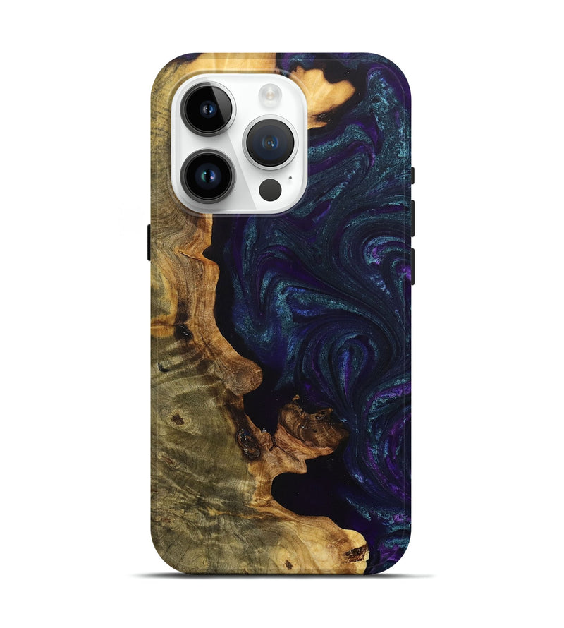 iPhone 15 Pro Wood+Resin Live Edge Phone Case - Julissa (Purple, 705414)