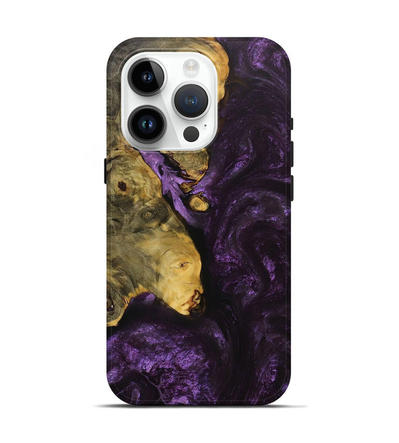 iPhone 15 Pro Wood+Resin Live Edge Phone Case - Gregory (Purple, 705415)