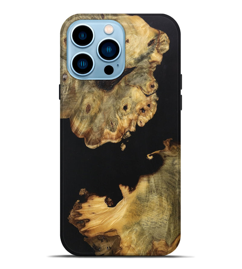 iPhone 14 Pro Max Wood+Resin Live Edge Phone Case - Nikita (Pure Black, 705440)