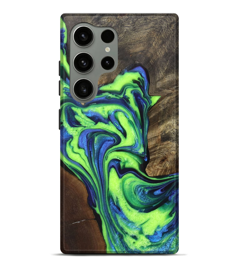 Galaxy S24 Ultra Wood+Resin Live Edge Phone Case - Cesar (Green, 705442)