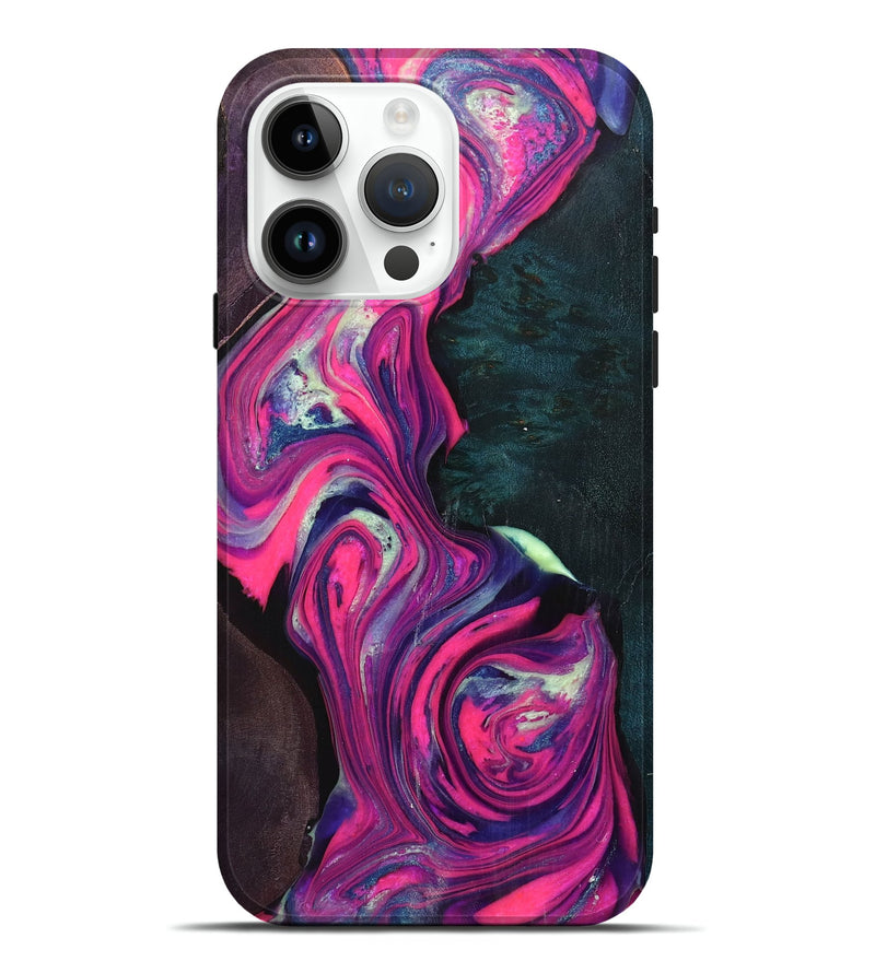 iPhone 15 Pro Max Wood+Resin Live Edge Phone Case - Sarah (Purple, 705444)