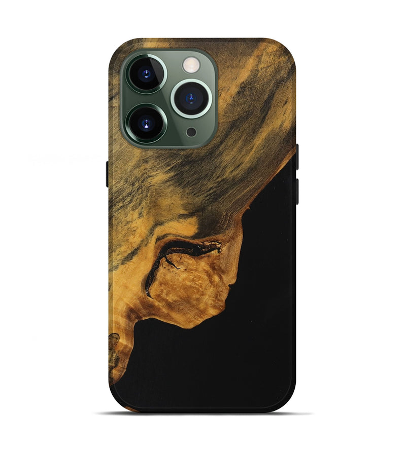 iPhone 13 Pro Wood+Resin Live Edge Phone Case - Janice (Pure Black, 705448)