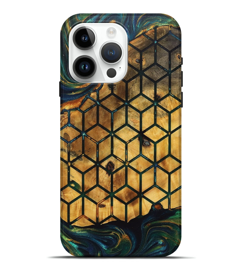 iPhone 15 Pro Max Wood+Resin Live Edge Phone Case - Charlotte (Pattern, 705697)